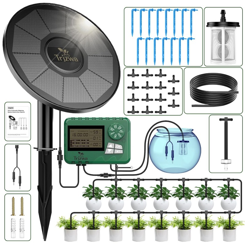 Smart Garden Watering System - Equipo de riego solar, kit de