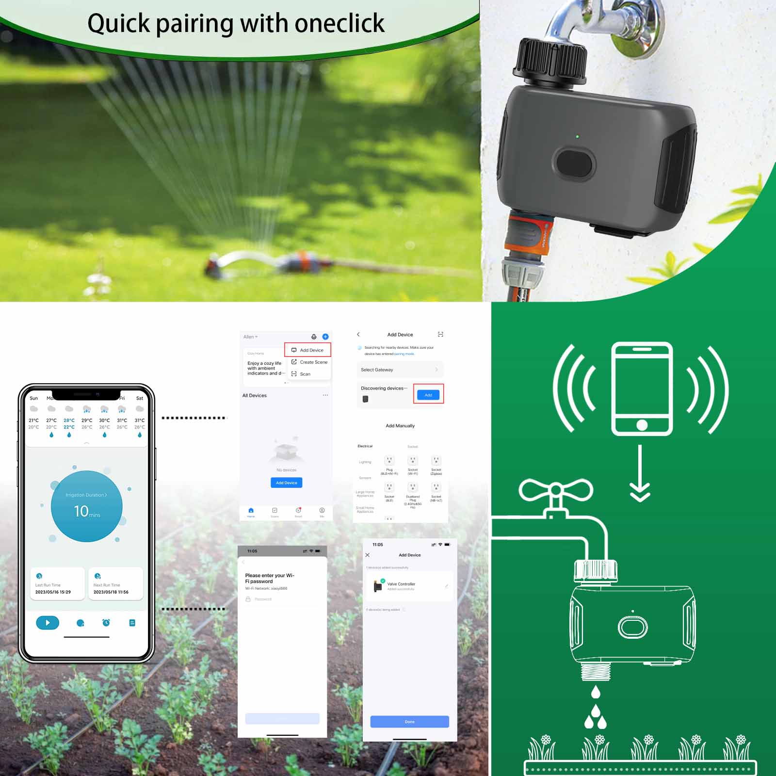 Temporizador de riego automáti - Smart Garden Hose reseña y precio